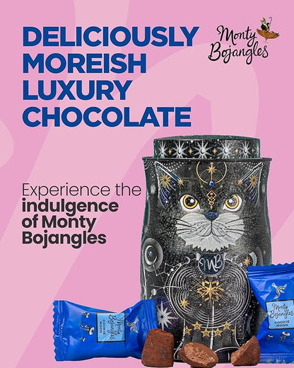 Monty Bojangles Kit-Tins Cocoa Dusted Chocolate Truffles Gift Set (4 x 1.27oz) Four Flavors In One, Luxury Chocolatey Truffles - Collectable Cat Tins, Chocolate Gift Box With Bespoke Design