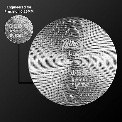 58.5mm Puck Screen - Metal Espresso Puck Screen Reusable Coffee Filter for Espresso Portafilter Filter Basket 58.5mm Thickness 150μm (1pack, 58.5 mm)