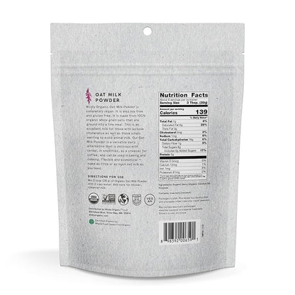 Wildly Organic Oat Milk Powder, 8 Oz Bag - Organic, Dairy-Free, Lactose-Free, Vegan, Gluten-Free, Plant-Bassed, Resealable Package - Excellent for Smoothies, Cereal, & Creamers