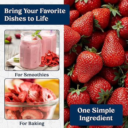 Augason Farms Freeze Dried Sliced Strawberries Can - Gluten Free Snack for Baking, Smoothies, and Emergency Storage - Healthy Individual Fruit Snacks – 6.5 Ounces (18 Servings)