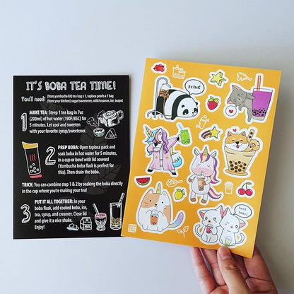 YUMBUCHA Boba Kit Set - DIY Tea Making Kit With White Peach Oolong & Tapioca Pearls - Create 10 Delightful Drinks - Exquisite Loose Leaf Teabags Included - Gift Set for Tea Lovers