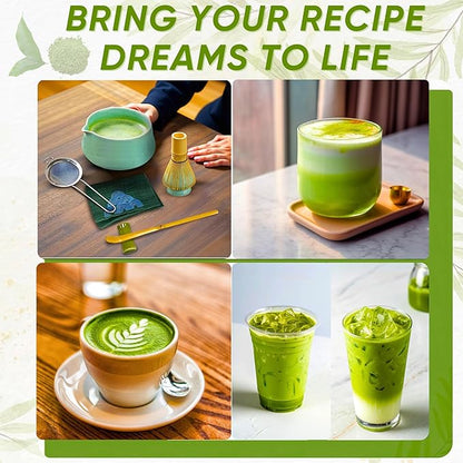 Matcha Whisk Set - 7pcs Matcha Set Including Bamboo Whisk, Bowl with Spout, and Accessories | All-in-One Matcha Kit for Matcha Latte Lovers | Japanese Matcha Set Whisk And Bowl for Tea Ceremony