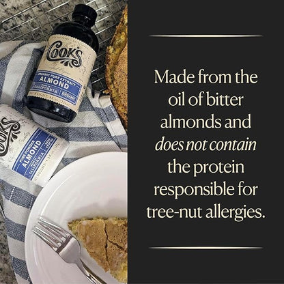 Cook’s, Pure Almond Extract for Baking, Cooking, and Mixology, Allergen Free Almond Flavoring Extract, 8 oz