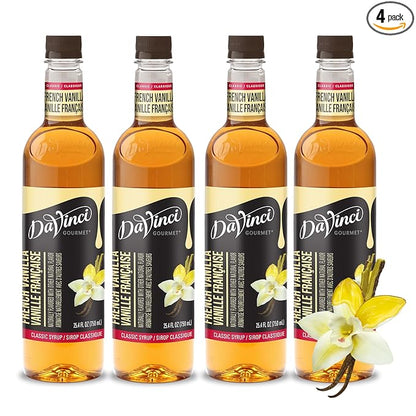 DaVinci Gourmet Classic French Vanilla Syrup, 25.4 Fluid Ounces (Pack of 4)