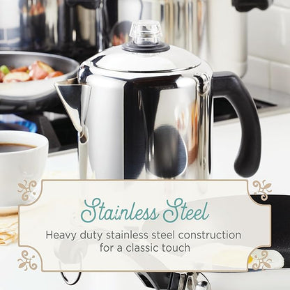 Farberware Classic Yosemite Stainless Steel Coffee Percolator - 8 Cup, Silver