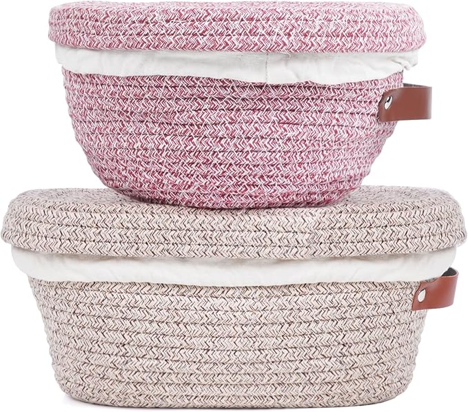 Stackable Cotton Banneton Proofing Basket Set– 9 inch Round Bread Basket x 2 With Cotton Lids, Sourdough Bread Baking Supplies, Pro-Level Bread Proofing Kit