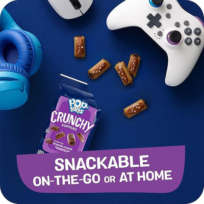 Pop-Tarts Crunchy Poppers Crunchy Filled Snack Pieces, Kids Snacks, On-the-Go, Frosted Brownie Crunch (6 Boxes, 30 Pouches)