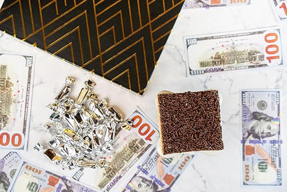 Luxe Billionaire Birthday Gift Box by Send A Cake – Music Box with Shooting Birthday Bills, Sweet Caramels & 3" Chocolate Sprinkle Crispy Cake – Ready-to-Gift, No Assembly, Gift for Women, Men & Kids