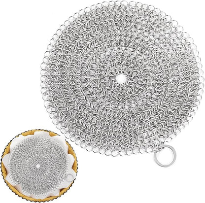 Patelai 1 Pcs Stainless Steel Pie Weights for Baking Universal Fit Pie Weight for 7-10 Inch Pies Round Metal Pies Weights Chain Dishwasher Safe Durable Blind Baking Dough Cooking Pastry (8 Inch)