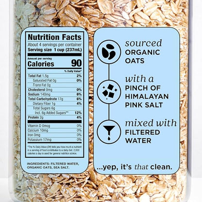 Mooala Organic Simple Oat Milk, 32oz - 3 Ingredient, Shelf Stable, No Gums, No Oils, No Fillers, Non-GMO, No Additives, Dairy Free Plant Based Milk, 6 pack