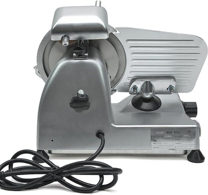KWS MS-6ST Premium 200w Electric Slicer 7.67-Inch in Silver Teflon Blade, Frozen Meat Deli Meat Cheese Food Slicer Low Noises Commercial and Home Use