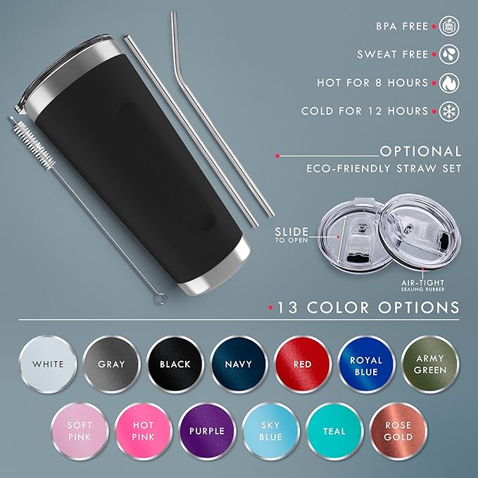 Be Burgundy Personalized Tumbler with Engraved Name - 12 Designs, 30 Oz Coffee Tumbler with Slider Lid, Army Green, Double Wall Insulated - Gift for Men, Husband, Personalized Gift for Him