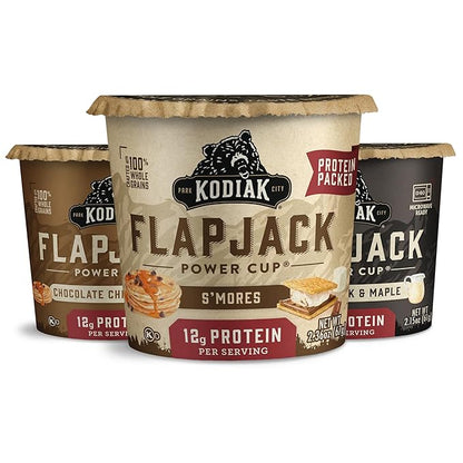 Kodiak Cakes Protein Pancake On The Go Flapjack Cups Mix; Buttermilk, Chocolate Chip, & S’mores Variety Pack