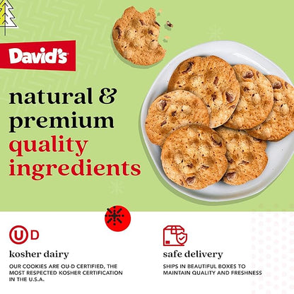 David's Cookies Merry Christmas Thin And Crispy Cookies in Mini Sweet Sampler Tin – Delicious Gourmet Crunchy Cookies, Festive Food Gift For Friends, Family – Christmas Treats For Holiday Gatherings