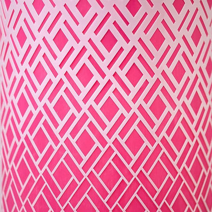 Cake Baking Stencil - Seamless Delicate Pattern for Decorating Tall Double Barrel Cake to Use with Buttercream, Royal Icing, Ganache, Paint, Airbrush (RHOMBA)