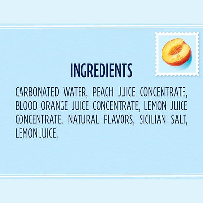 Sanpellegrino CIAO Peach Sparkling Water, Low-Calorie Italian Sparkling Water with Real Fruit Juices, 0g Added Sugar, 24-Pack