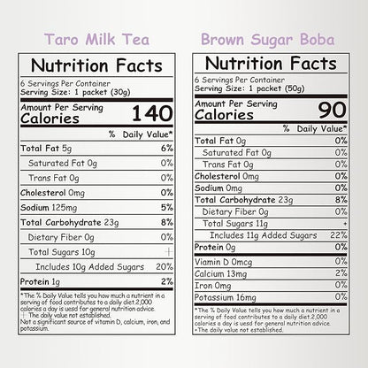 Boba Moo Premium Boba Tea Kit With Taro Milk Tea Flavor - Only 10,000 Kits Yearly, Small Batch Bubble Tea Kit With Exceptional Taste & Chewiness, Vegan, Lactose-Free, 6 Servings
