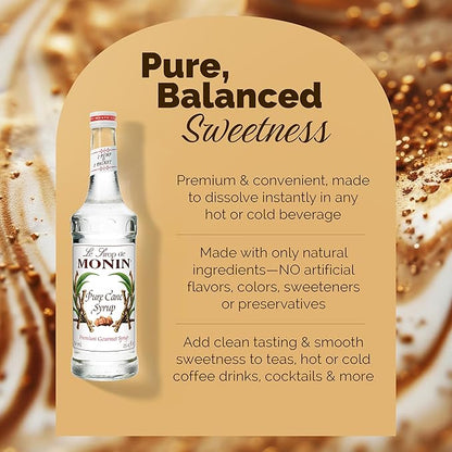 Monin - Pure Cane Syrup, Pure and Sweet, Great for Coffee, Tea, and Specialty Cocktails, Gluten-Free, Non-GMO (750 ml)