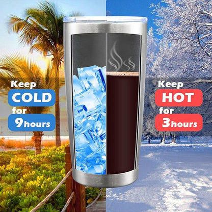 20oz Tumbler Bulk Stainless Steel Tumblers with Lid Vacuum Insulated Double Wall Travel Coffee Mug Powder Coated Tumbler Cup for Hot and Cold Drinks(Stainless Steel, 1 pack)