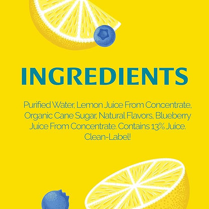 Lemonati Lemonade Sparkling Blueberry Lemonade, No Artificial Sweeteners or Flavoring, Gluten-Free, Kosher, Non-GMO, Vegan, 12 Fl Oz Slim Cans, Pack Of 24, Blueberry Lemonade, 12 Fl Oz (Pack of 24)