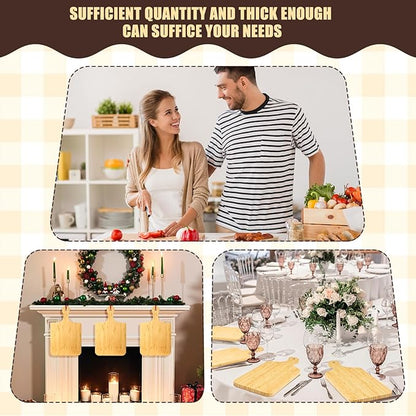 Lounsweer 6 Pcs Thicken Cutting Board Bulk Wood Board for Chopping Serving Charcuterie Material for Laser Engraving Mother' Day Wedding Housewarming Gift(Bamboo,16 x 10 Inches)