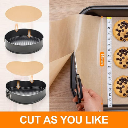 Silicone Baking Mat Roll -16IN x 10FT Non Stick Heat Resistant Food Grade Baking Mats, No Slip Reusable Freeze Dryer Mat,Pastry Mat,Countertop Protector Mat, Washable Oil-Proof Refrigerator Liners