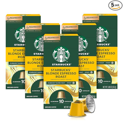 Starbucks by Nespresso Original Line Blonde Roast Espresso 50-count Espresso Pods