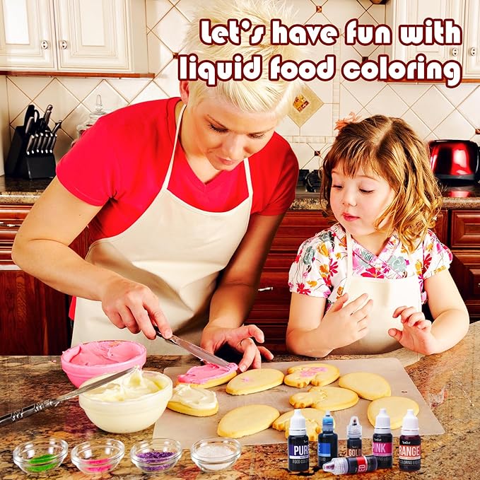 Food Coloring Liquid - Vibrant Color Food Coloring for Cake Decorating, Baking, Easter Egg, Icing - Tasteless Food Color Dye for Fondant, Cooking, Slime, Airbrush (Navy, 8 Fl.oz)