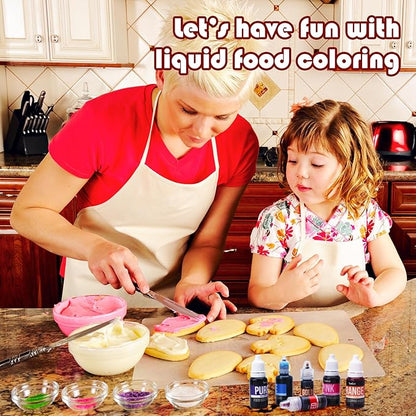 Food Coloring Liquid - Vibrant Color Food Coloring for Cake Decorating, Baking, Easter Egg, Icing - Tasteless Food Color Dye for Fondant, Cooking, Slime, Airbrush (Pink, 8 Fl.oz)