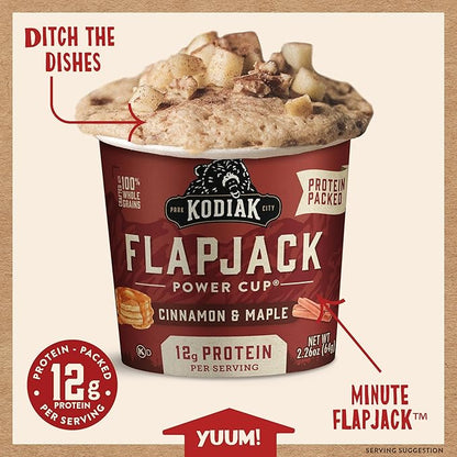 Kodiak Cakes Pancake On the Go, Cinnamon and Maple, 2.26 Ounce (Pack of 12)