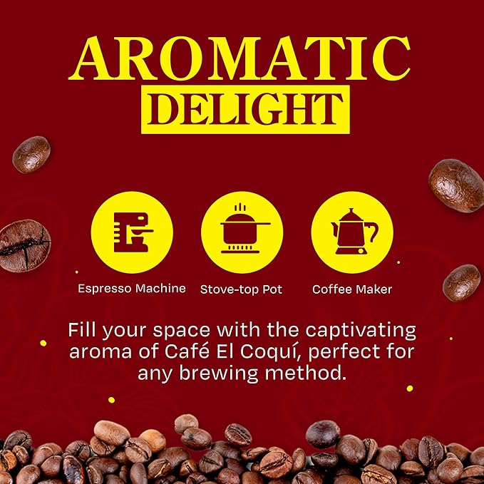 El Coquí Dark Roast Espresso Ground Coffee, Rich, Ground Coffee, Bulk Coffee, Authentic Puerto Rican Style Coffee, Vacuum Sealed, Ground Espresso Beans, 8.83 oz (24 pack)