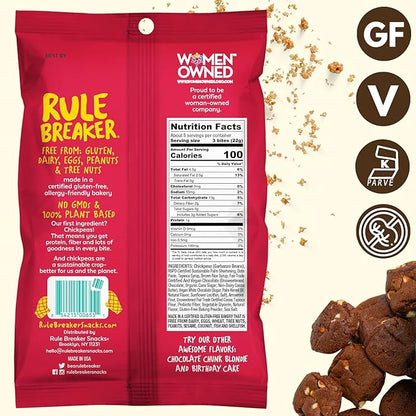 Rule Breaker Vegan & Gluten-Free Cookies | Mint Chocolate Brownie Bites |Plant-Based, Dairy, Nut, Soy, Allergen Free, Kosher | Soft-Baked School Snacks for Kids and Adults (Pack of 12)