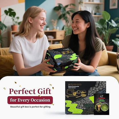 TEANAGOO Matcha Whisk Set,7 Pcs Matcha Set,Matcha Kit for Ceremony,Matcha Tea Set for Making Breakfast/Latte,Starter Kit Set and Bowl with All Accessories,Gift for Friend/Family