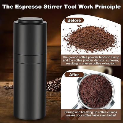 WDT Espresso Distribution Tools Espresso Stirrer Tool WDT Coffee Distributor for Barista Espresso Machine Accessories 9*0.35mm Espresso Grounds Stirrer with Extra 9 Replaceable Needles,Black