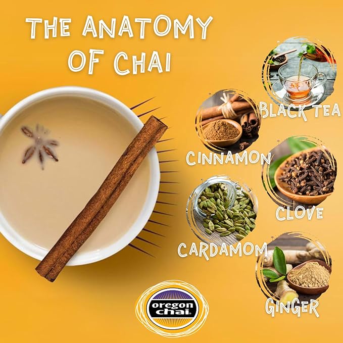 Oregon Chai Original Dry Chai Latte Mix, 8 Count (Pack of 6)