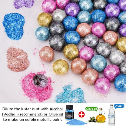 NiHome Edible Food-Grade Glitter Powder Glimmer Luster Dust Metallic Fancy Food Decorating Sprinkle Glimmery Dust for Drink Wine Beverage Cake Bakery Vegan Allergen-Free (Blue, 0.35oz/10g)