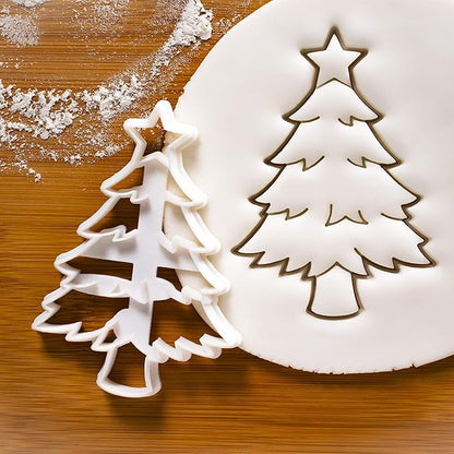 Set of 2 Christmas cookie cutters (Designs: Christmas Tree and Santa Claus with Reindeer), 2 pieces - Bakerlogy