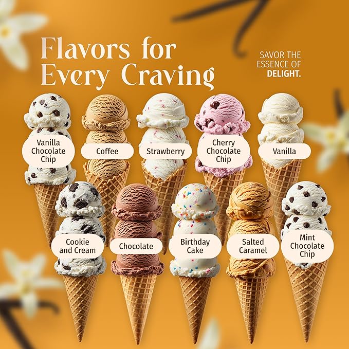 Triple Scoop - Premium Vanilla Ice Cream Mix For Ice Cream Maker. Simple, Easy, Delicious. From Gourmet Mix To Maker in 5 Minutes, Makes 2 Creamy Quarts. Made in USA. (1 Pack, Vanilla)