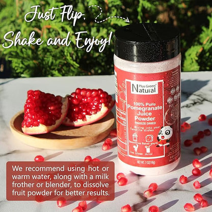 NPG Freeze-Dried Pomegranate Juice Powder 7 Oz, Seedless Fine Powder 100% Natural for Smoothies, Beverages, Baking, and Cooking, Vegan-Friendly, Light Pink Color