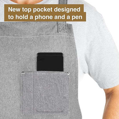Hudson Durable Goods - Professional Grade Chef Apron for Kitchen, BBQ & Grill