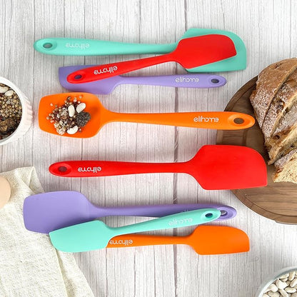 Elihome Classic Silicone Spoonula - Non-Stick Heat Resistant Silicone Scraper Spatula for Mixing, Serving, Scraping, Stirring, and More - 11 Inch, Red