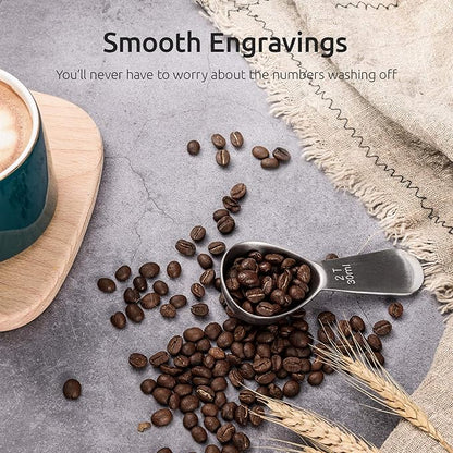 Coffee Scoop: U-Taste 18/8 Stainless Steel Measuring Coffee Scoop 2 tablespoon, Short Handled Measure Scooper for Ground Coffee, Bean in Canister (Silver, 2Tbsp/30ml)