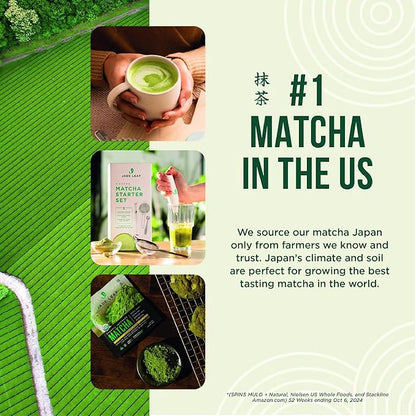 Jade Leaf Matcha Organic Premium Ceremonial Grade Matcha Green Tea Powder - Japanese - Culinary, Ingredient, Ceremonial Barista Teahouse, Latte, Collagen, 0.35 Ounce (Pack of 30), Matcha Latte