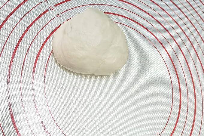 Yansumi Silicone Pastry Mat Extra Large Non-Slip Mat for Rolling Dough Pie Crust and Baking Non-Stick with Measurements (24x16, Red)