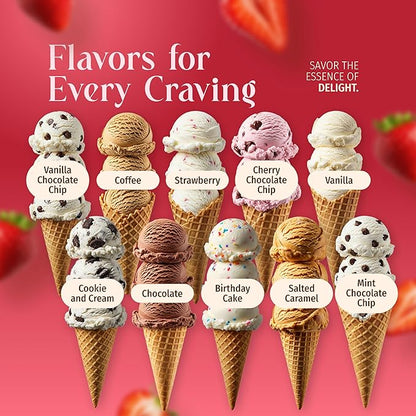 Triple Scoop - Premium Strawberry Ice Cream Mix For Ice Cream Maker. Simple, Easy, Delicious. From Gourmet Mix To Maker in 5 Minutes, Makes 2 Creamy Quarts, Made in USA (1 Pack, Strawberry)