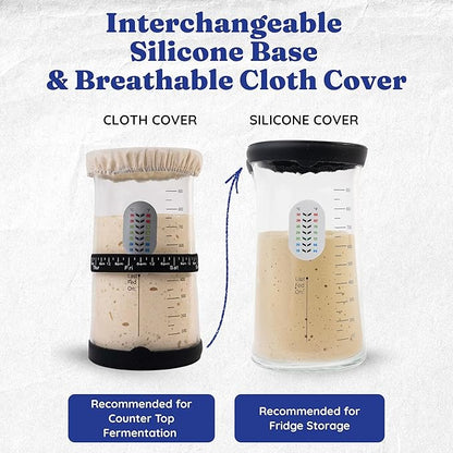 Complete Gluten Free Sourdough Starter Kit: Gluten Free 100+ Year Old Dehydrated Sourdough Starter, Sourdough Jar, Feeding Band, Cloth Cover, Spatula & Thermometer - Beginner Friendly Sourdough Kit