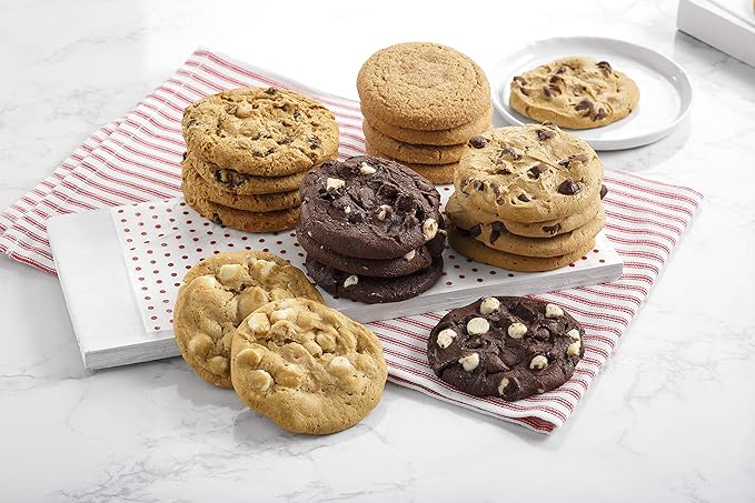 Mrs. Fields Deluxe Signature Combo Crate - Assorted with 15 Original Cookies, 60 Nibblers Bite-Sized Cookies, and 4 oz. Toffee Nut Popcorn (76 Count)