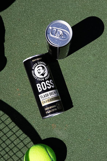 BOSS Coffee by Suntory - Japanese Flash Brew Original Black Coffee, 8oz 12 Pack, Imported from Japan, Espresso Doubleshot, Ready to Drink, Keto Friendly, Vegan, No Sugar, No Dairy