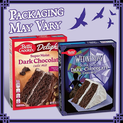 Betty Exclusives Wednesday Super Moist Dark Chocolate Cake Mix, 13.25 oz (Pack of 12)