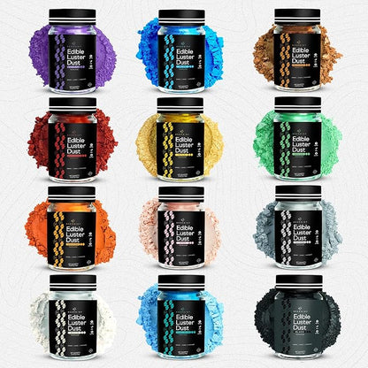 BeePoint White Edible Luster Dust 15g - Food Grade, Vibrant Color Shimmer Powdered Dust for Drinks, Cocktails, Cake Decorating, Baking, Chocolates, Candy, Sweets, & Cookies - Vegan & Gluten Free